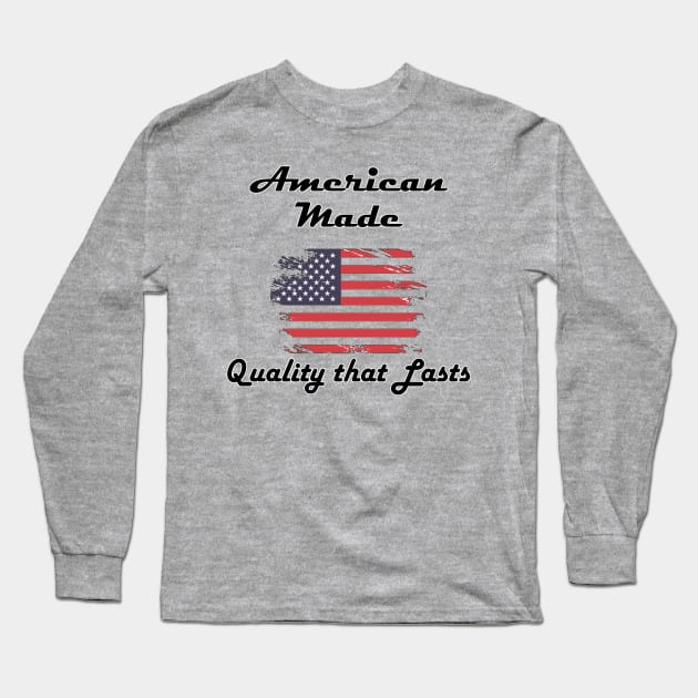 American Made US Flag Tee Long Sleeve T-Shirt by DISmithArt